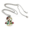 Christmas Snowman Acrylic Pendant Necklaces & Dangle Earrings Sets WG13ED8-03-1
