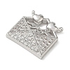 Brass Micro Pave Clear Cubic Zirconia Pendants CU-CBA4231-06A-P-2