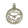 Alloy Clock Pendants TIBEP-24057-AS-NR-1
