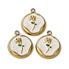 304 Stainless Steel Enamel Pendants STAS-P406-18G-01-1