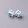 White Opaque Acrylic Beads MACR-T038-12A-2