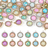 40Pcs 2 Colors UV Plating Alloy with Mixed Color Glass Rhinestone Pendants FIND-PJ0001-40-1