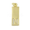 Brass Micro Pave Clear Cubic Zirconia Pendants KK-P266-06G-N-1