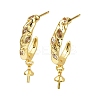 Rack Plating Brass Micro Pave Clear Cubic Zirconia Studs Earrings Finding KK-T072-10G-1