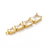 Brass Pave Cubic Zirconia Connector Charms KK-G458-01G-05-3