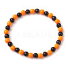 Halloween 6mm Round Plastic Beaded Stretch Bracelets for Women Men BJEW-JB10573-1
