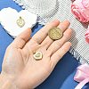 2Pcs 2 Styles Brass Pave Natural Shell Pendants KK-CJ0003-40B-4