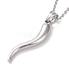 Non-Tarnish 304 Stainless Steel Pepper Shape Pendant Necklace for Women STAS-E154-19P-3