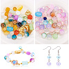 2 Sets 2 Styles DIY Lampwork Beads & Alloy Pendant & Link & Bead Caps Jewelry Findings Kits DIY-TA0011-61-2