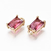 Brass Glass Rhinestone Pendants GLAA-S179-21F-RS-2