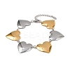 304 Stainless Steel Stainless Steel Link and Charm Bracelets BJEW-C111-03GP-2