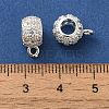 Column Brass Micro Pave Cubic Zirconia Tube Bails KK-C072-05F-S-2