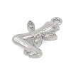 Brass Crystal Rhinestone Letter Links Connector Charms KK-S395-06P-L-2