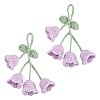 2Pcs Crochet Lily of The Valley Polyester Car Hanging Pendant HJEW-FG0001-14C-1