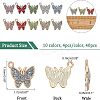 40Pcs 10 Colors Alloy Pendants FIND-FH0003-79-5