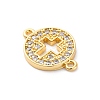 Brass Micro Pave Clear Cubic Zirconia Connector Charms KK-S510-05G-2