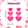 4 Pairs 4 Style Acrylic Heart Dangle Stud Earrings with 304 Stainless Steel Pins for Women EJEW-AN0004-82-2