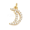 Rack Plating Brass Micro Pave Cubic Zirconia Pendants ZIRC-F142-13A-G-1