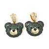 Brass Micro Pave Cubic Zirconia Pendants KK-H441-01B-G-2