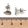 Non-Tarnish 304 Stainless Steel Heart Stud Earring Findings X-STAS-R063-37-3