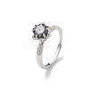 Rhodium Plated 925 Sterling Silver Moissanite Adjustable Rings for Women RJEW-U038-04P-4