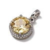 925 Sterling Silver Pave Yellow Cubic Zirconia Pendants STER-F063-01C-02-2
