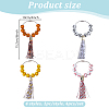 4Pcs 4 Styles Wood Sports Ball Beads Pendant Decoration HJEW-DR00052-2