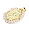 Brass with Glass Pendants KK-G472-03G-02-2