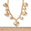 Alloy Flower Textured Heart Bib Necklaces for Women NJEW-S458-01G-5