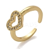 Brass Micro Pave Cubic Zirconia Cuff Finger Rings RJEW-C120-25G-01-4