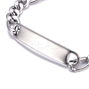 Tarnish Resistant 304 Stainless Steel Figaro Chain ID Bracelets LS-BJEW-G631-05P-2