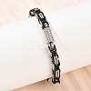 201 Stainless Steel Byzantine Chain Bracelets for Men Women BJEW-B143-10EBP-1