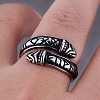 Stainless Steel Word Open Cuff Ring FIND-PW0020-16F-3