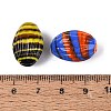 Handmade Stripe Lampwork Beads LAMP-N042-05-3