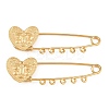 Heart Face 304 Stainless Steel Safety Pins Brooch Findings SA-CBA098D-15B-G05-1