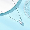 Natural Cultured Freshwater Pearl Rice Pendant 304 Stainless Steel Satellite Chain Necklaces for Women NJEW-JN05831-1