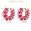 Enamel Striped Thick Hoop Earrings JE1110E-2