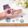 48Pcs 12 Style 201 Stainless Steel Filigree Pendants STAS-FW0001-15-7