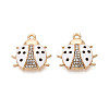 Rack Plating Alloy & Rhinestone & Enamel Pendants ENAM-T024-02M-G-2