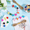 80Pcs 10 Colors Wooden Clips Tacks DIY-CP0012-83-3