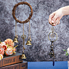 2Pcs 2 Style Rattan & Alloy Witch Bells for Door Knob AJEW-GF0008-21-3