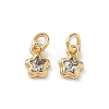 Brass Micro Pave Clear Cubic Zirconia Charms KK-P355-13G-1
