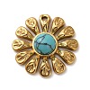 Synthetic Turquoise Flower Pendants STAS-R009-05G-06-1