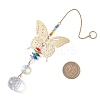 201 Stainless Steel Butterfly Shape & Rainbow Crystal Glass Hanging Suncatcher HJEW-JM04682-3