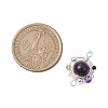 4Pcs 4 Colors Natural Tiger Eye(Dyed/Undyed) Copper Wire Wrapped Planet Connector Charms PALLOY-TA00181-2