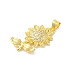 Rack Plating Brass Micro Pave Cubic Zirconia Pendants KK-S380-29G-01-2