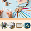 Daisy Flower Pattern Alloy & Glass Pendant Stitch Markers HJEW-AB00562-6