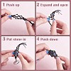 4Pcs  Macrame Fringe Braided Keychain AJEW-SW00014-05-4