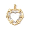 Brass Micro Pave Cubic Zirconia Pendants KK-U047-22GP-1