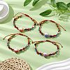Adjustable Lanmpword Evil Eye Braided Bead Bracelet BJEW-JB11059-2